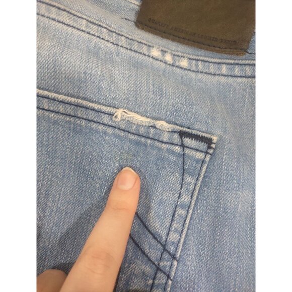 True Religion Bobby Big QT Distressed Jeans Black Stitch - Sz 40 x 28 Md… - Picture 11 of 13